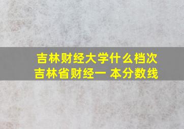 吉林财经大学什么档次吉林省财经一 本分数线